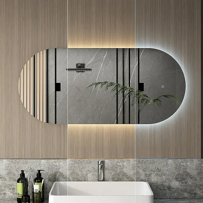 Vicco Wandspiegel Weiß mit LED Beleuchtung - Weiß