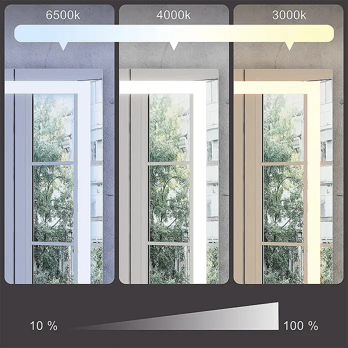 Vicco Wandspiegel Miral Glas mit Frontlight Beleuchtung - Glas