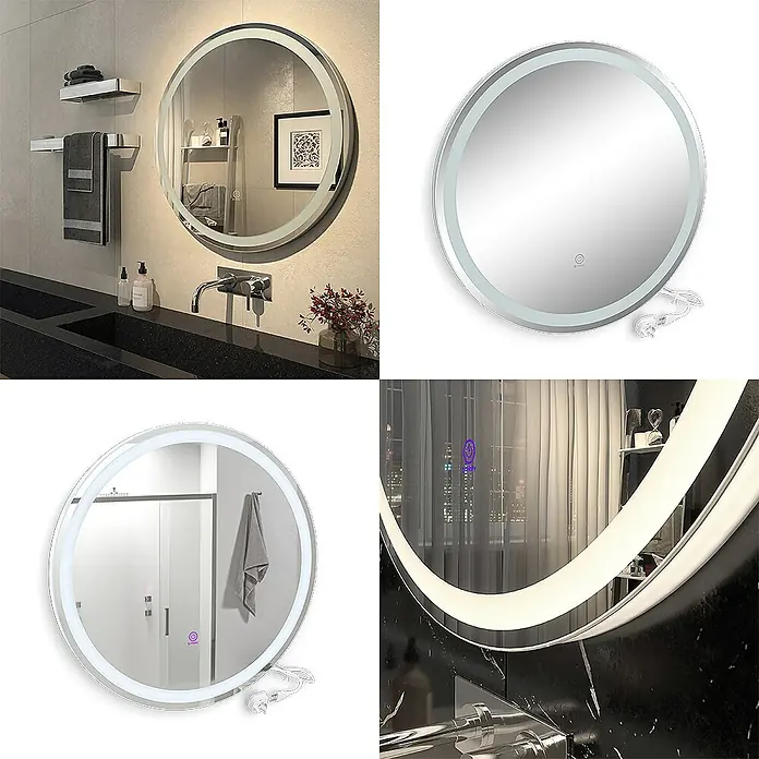 Vicco Wandspiegel Lumos Weiß mit Touchschalter - Weiß