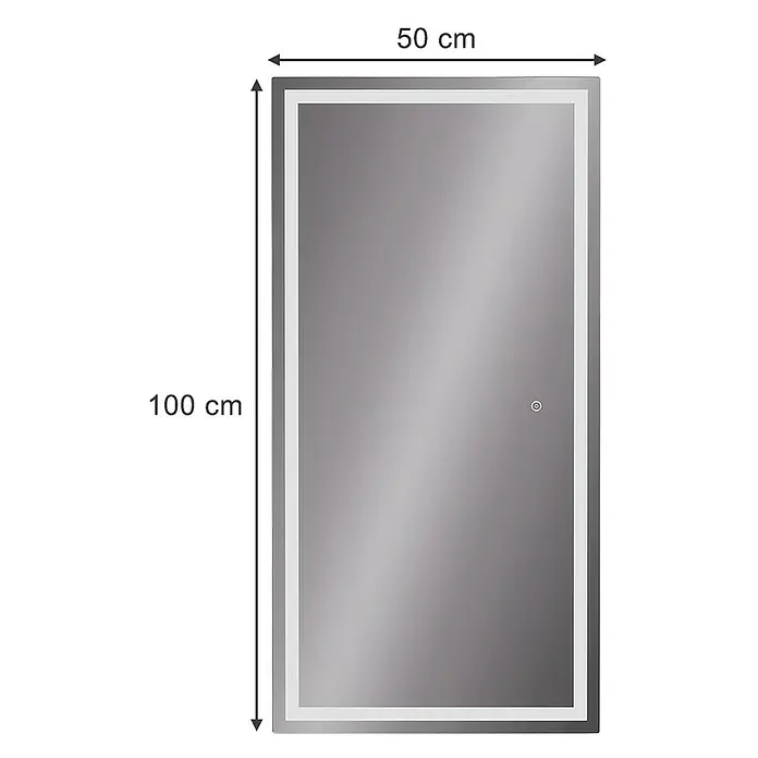 Vicco Wandspiegel Miral Glas mit Frontlight Beleuchtung - Glas