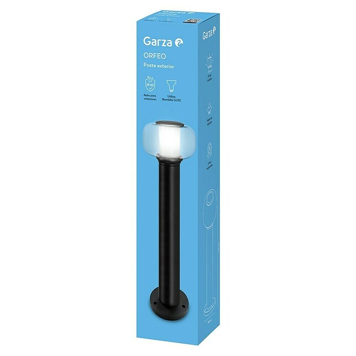 Garza Lámpara de pie para exterior LED Orfeo (12 x 12 x 60 cm, Negro, GU10) | BAUHAUS