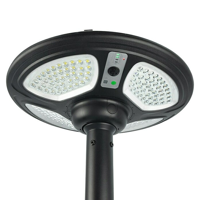 Garza Farola solar Icaro (Altura: 265,5 cm, Negro, IP54, Blanco cálido) | BAUHAUS