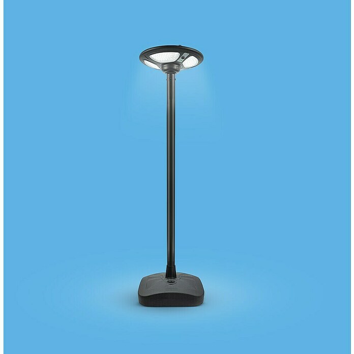 Garza Farola solar Icaro (Altura: 265,5 cm, Negro, IP54, Blanco cálido) | BAUHAUS