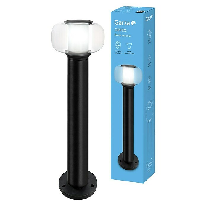 Garza Lámpara de pie para exterior LED Orfeo (12 x 12 x 60 cm, Negro, GU10) | BAUHAUS