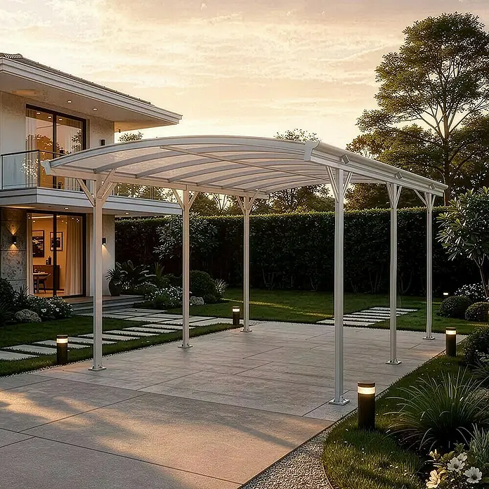 Home Deluxe Carport FALO Farbe: Weiß - Außenmaß inkl. Dachüberstand (B x T): 3 x 5,05 m, Einzelcarport, Weiß