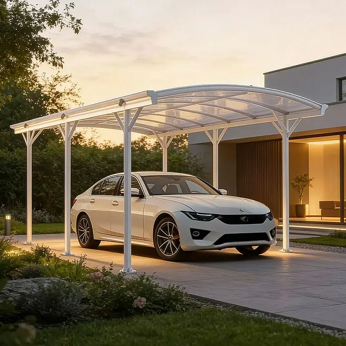 Home Deluxe Carport FALO Farbe: Weiß - Außenmaß inkl. Dachüberstand (B x T): 3 x 5,05 m, Einzelcarport, Weiß