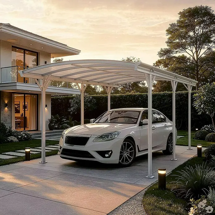 Home Deluxe Carport FALO Farbe: Weiß - Außenmaß inkl. Dachüberstand (B x T): 3 x 5,05 m, Einzelcarport, Weiß