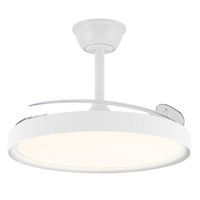 Cristal Record Ventilador de techo Polaris (Blanco, 106 cm, 30 W, Blanco cálido) | BAUHAUS