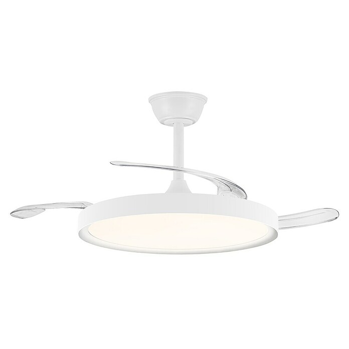 Cristal Record Ventilador de techo Polaris (Blanco, 106 cm, 30 W, Blanco cálido) | BAUHAUS