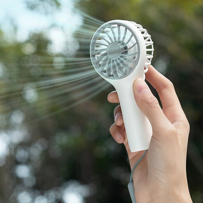 Cristal Record Ventilador de mano Travel (6,3 x 13,4 cm, Blanco) | BAUHAUS