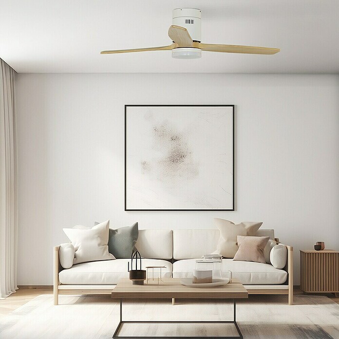 Cristal Record Ventilador de techo Nine Eco (29 W, Blanco, Diámetro: 122 cm, Tamaño de la estancia: 20 m²) | BAUHAUS