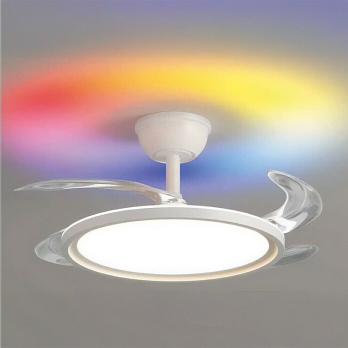 Cristal Record Ventilador de techo Rexus (Blanco, 92 cm, 20 W, RGB) | BAUHAUS