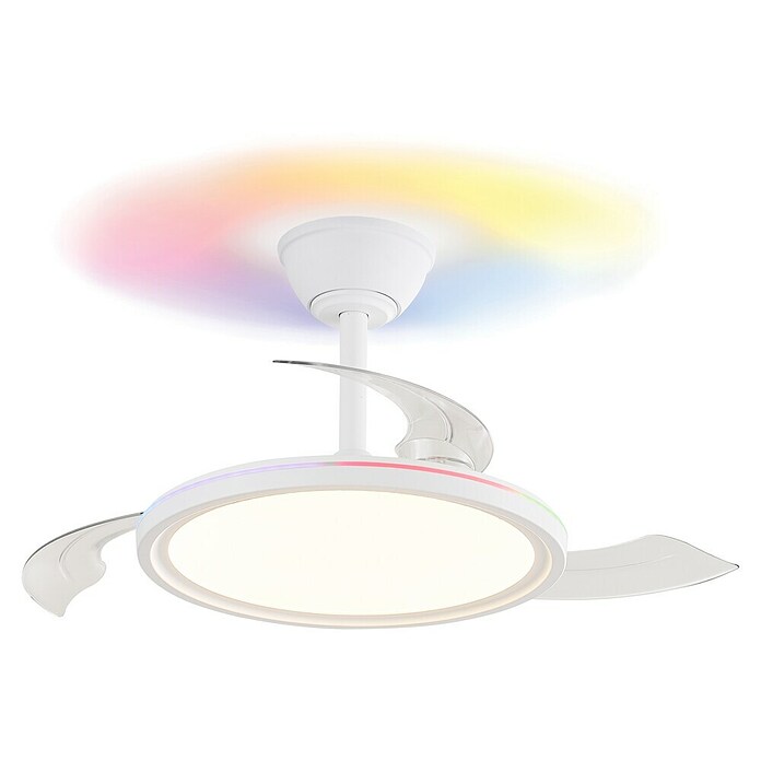 Cristal Record Ventilador de techo Rexus (Blanco, 92 cm, 20 W, RGB) | BAUHAUS