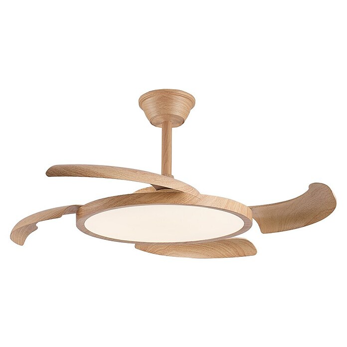Cristal Record Ventilador de techo Key (Marrón, 122 cm, 30 W, Blanco cálido) | BAUHAUS