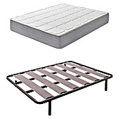 Unique Somier de láminas R66 y colchón Top (Largo: 200 cm, Ancho: 135 cm, Viscoelástica, Colchón a 2 caras) | BAUHAUS