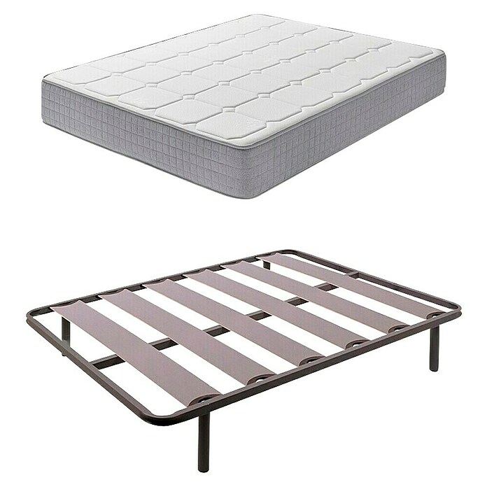 Unique Somier de láminas R66 y colchón Top (Largo: 200 cm, Ancho: 90 cm, Viscoelástica, Colchón a 2 caras) | BAUHAUS