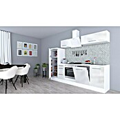 Respekta Premium Composición de cocina (Ancho: 280 cm, Con dispositivos eléctricos, Blanco de alto brillo)