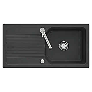 Villeroy & Boch Einbauspüle Linara (100 x 51 cm, Keramik, Schwarz)