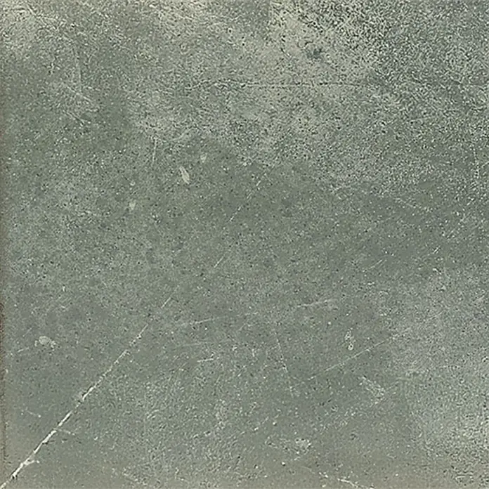 Wandfliese Infinity 9185 - 7,5 x 25 cm, Grün, Glänzend - Gräulich-grüne quadratische Fliese mit einer leicht körnigen Textur und feinen Kratzern, ideal für minimalistische und industrielle Designs.
