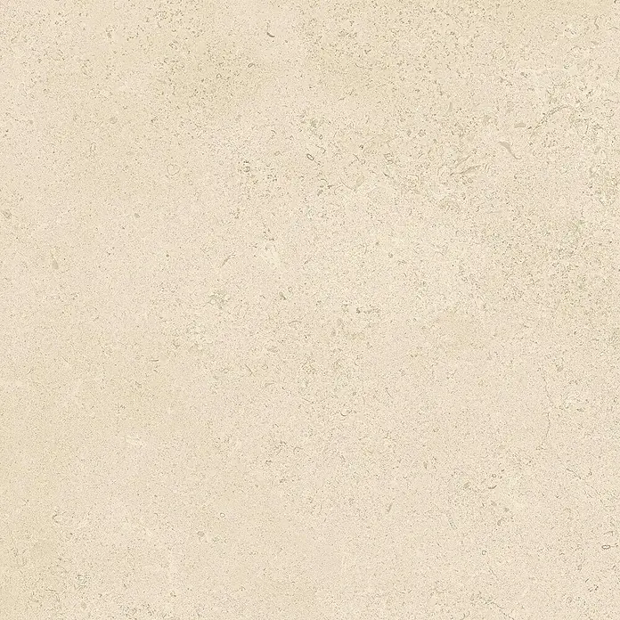 Atlas Concorde Solution Feinsteinzeugfliese Lunastone - 60 x 60 cm, Sand, Matt - Nahaufnahme einer beigefarbenen Keramikfliese mit gesprenkelter Textur, ideal für Boden- und Wandbeläge.