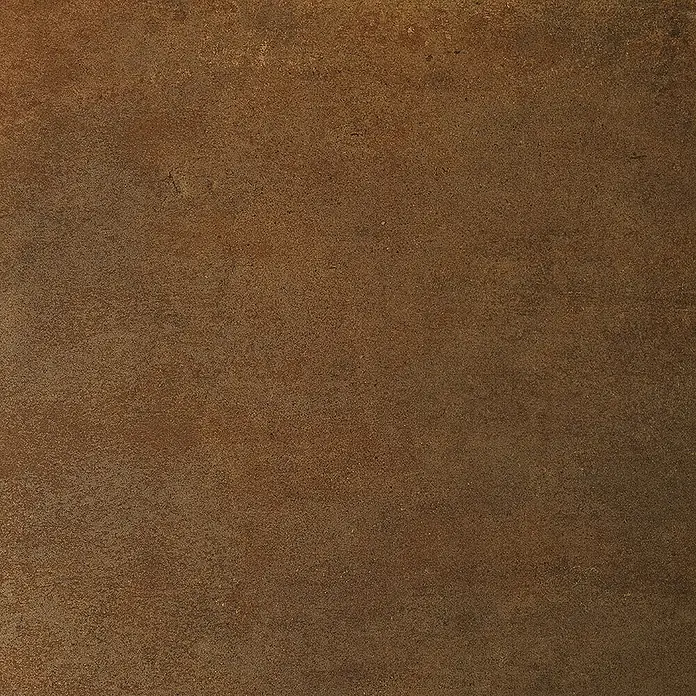 Feinsteinzeugfliese Iron - 60 x 60 cm, Oxyd Rust, Matt - Rostfarbener Hintergrund mit einer feinen, ungleichmäßigen Textur, ideal für Textilien oder dekorative Oberflächen.