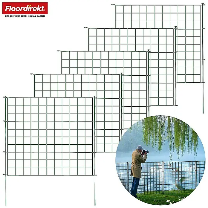Floordirekt Zaun-Set Pablo 5-teilig Grün - 77,5 x 99 cm, Grün