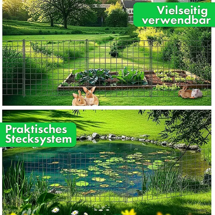 Floordirekt Zaun-Set Pablo 5-teilig Grün - 77,5 x 99 cm, Grün