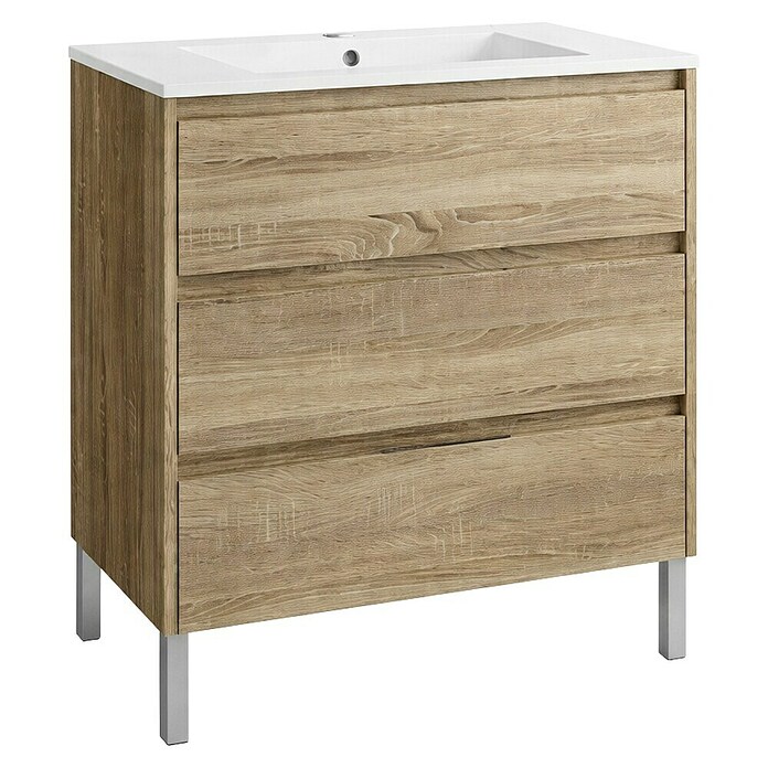 Mueble de lavabo Alexa (L x An x Al: 45 x 100 x 85 cm, Roble, Melamina) | BAUHAUS