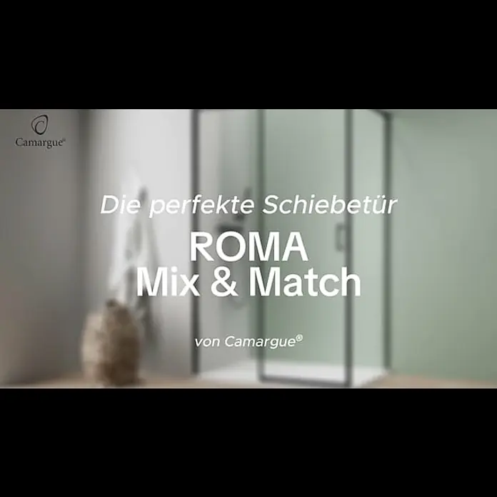 Camargue Roma Mix & Match Eckdusche - L x B x H: 140 x 80 x 195 cm, Beschichtet, Silberglanz, Glasstärke: 6 mm, DIN Anschlag: Rechts - Produktprsentation