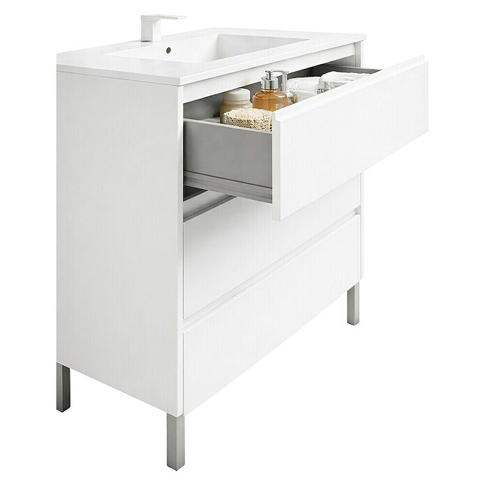 Mueble de lavabo Alexa (L x An x Al: 45 x 60 x 85 cm, Blanco, Melamina) | BAUHAUS