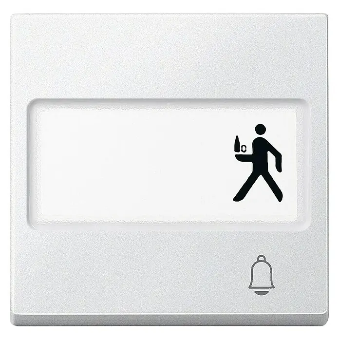 Merten M-Pure Universalwippe mit Schriftfeld und Symbol MEG3365-0325 - Polarweiß matt, Matt, Kunststoff, Unterputzmontage - Türschild mit Servicemitarbeiter-Symbol und Klingel für Hotels, um Dienstleistungen schnell anzufordern.