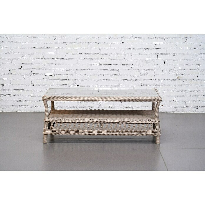 Sunfun Conjunto de muebles Soraya (4 pzs., Ratán sintético/Aluminio/Poliéster, Beige/Gris) | BAUHAUS