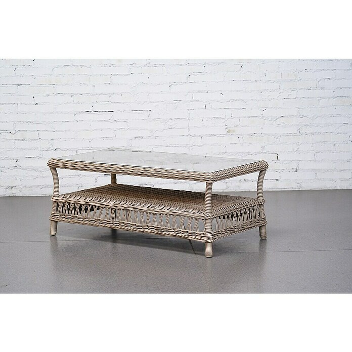 Sunfun Conjunto de muebles Soraya (4 pzs., Ratán sintético/Aluminio/Poliéster, Beige/Gris) | BAUHAUS