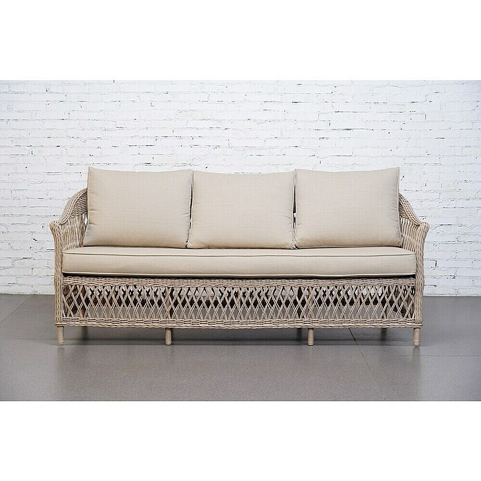 Sunfun Conjunto de muebles Soraya (4 pzs., Ratán sintético/Aluminio/Poliéster, Beige/Gris) | BAUHAUS