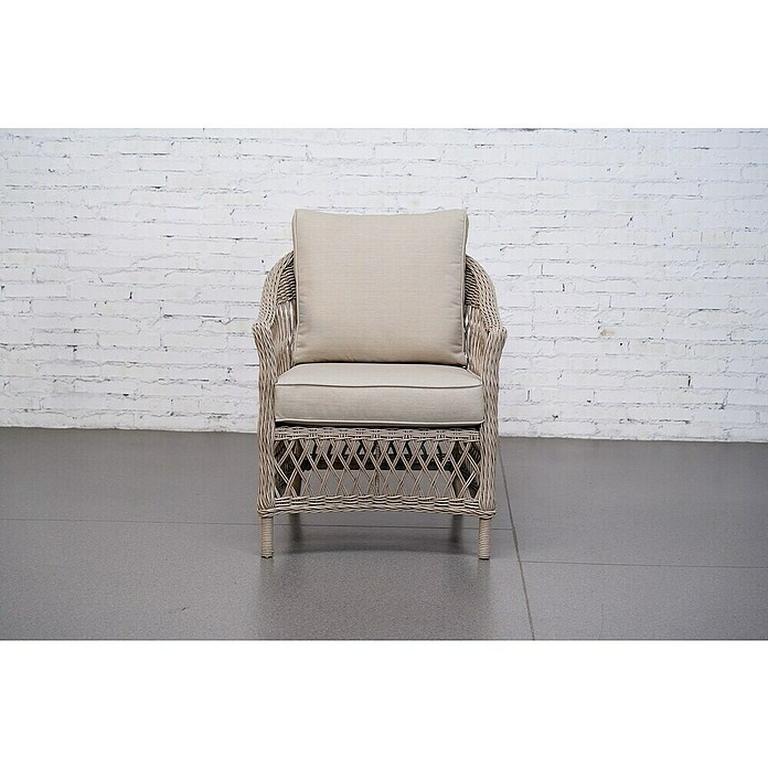 Sunfun Conjunto de muebles Soraya (4 pzs., Ratán sintético/Aluminio/Poliéster, Beige/Gris) | BAUHAUS