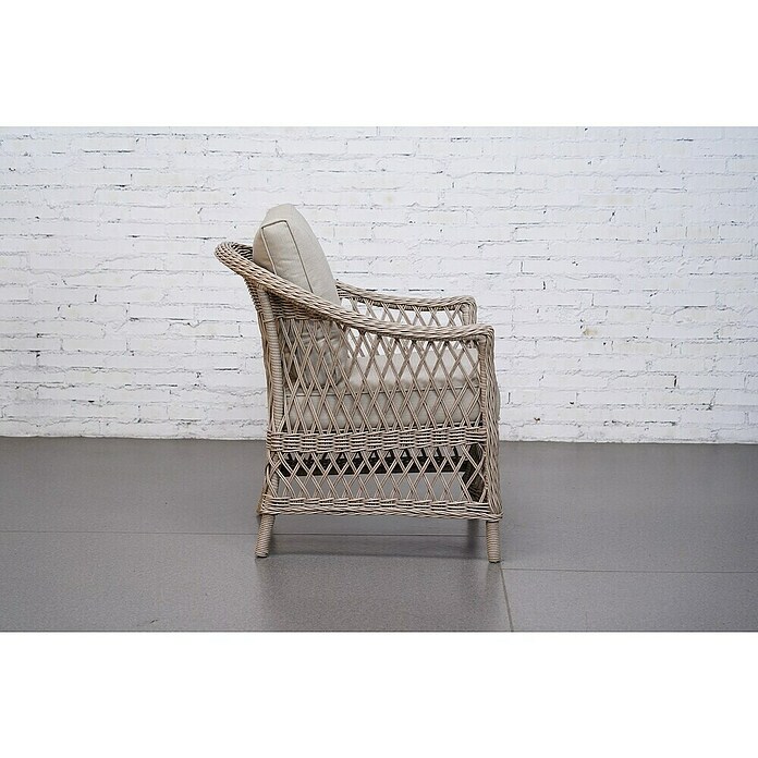 Sunfun Conjunto de muebles Soraya (4 pzs., Ratán sintético/Aluminio/Poliéster, Beige/Gris) | BAUHAUS