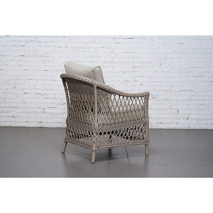 Sunfun Conjunto de muebles Soraya (4 pzs., Ratán sintético/Aluminio/Poliéster, Beige/Gris) | BAUHAUS