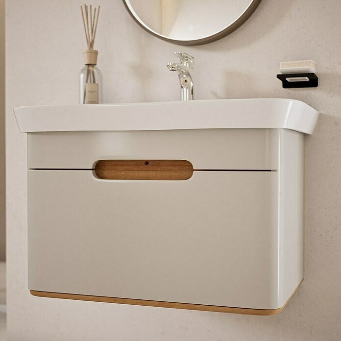 VitrA Sento Badmöbel-Set Sento (80 cm, Hellgrau, Griffmulde) | BAUHAUS