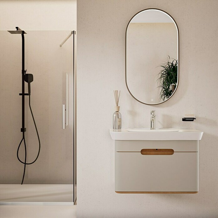 VitrA Sento Badmöbel-Set Sento (80 cm, Hellgrau, Griffmulde) | BAUHAUS