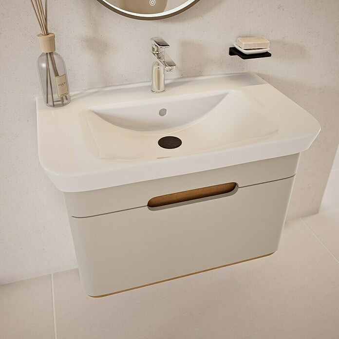 VitrA Sento Badmöbel-Set Sento (80 cm, Hellgrau, Griffmulde) | BAUHAUS