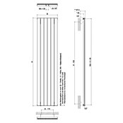 Ximax Designheizkörper Levis (B x H: 345 x 1 800 mm, Wärmeleistung bei Vorlauftemperatur von 75 °C (D: 50): 685 W, Weiß) | BAUHAUS