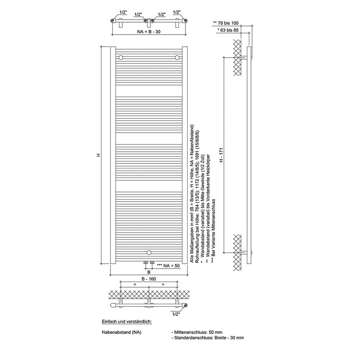 Ximax Elektro-Badheizkörper Tip (B x H: 600 x 740 mm) | BAUHAUS
