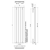 Ximax Designheizkörper Trigo (B x H: 470 x 1 800 mm, Wärmeleistung bei Vorlauftemperatur von 75 °C (D: 50): 960 W, Anthrazit) | BAUHAUS