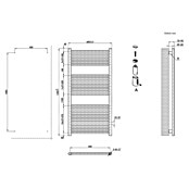 Ximax Elektro-Badheizkörper Omega (B x H: 600 x 1 200 mm, Wärmeleistung bei Vorlauftemperatur von 75 °C (D: 50): 600 W) | BAUHAUS