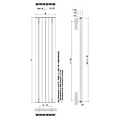 Ximax Designheizkörper Novus (B x H: 415 x 1 800 mm, Wärmeleistung bei Vorlauftemperatur von 75 °C (D: 50): 977 W, Anthrazit) | BAUHAUS