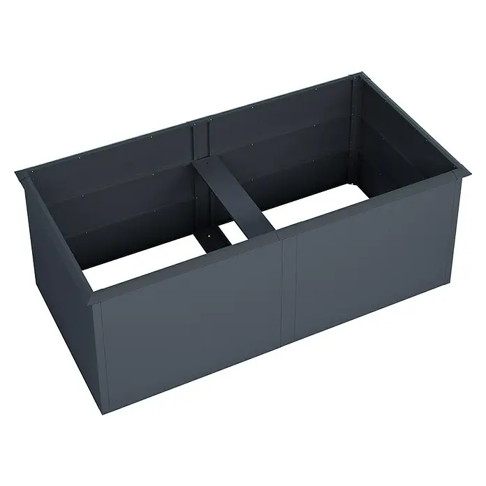 KGT Hochbeet UrbanGrow XL - 199 x 99 x 78 cm, Metall, Anthrazit-grau - Die erhöhte rechteckige Pflanzkiste aus robustem Material bietet ausreichend Platz für Gemüse, Kräuter oder Blumen und ist witterungsbeständig.