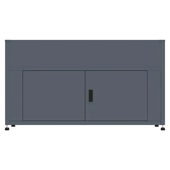 KGT Hochbeet UrbanGrow L Space - 159 x 51 x 86 cm, Metall, Anthrazit-grau - Grauer Waschbeckenunterschrank mit zwei Türen und einem minimalistischen, rechteckigen Griff in der Mitte. Schlichtes Design für das moderne Badezimmer.