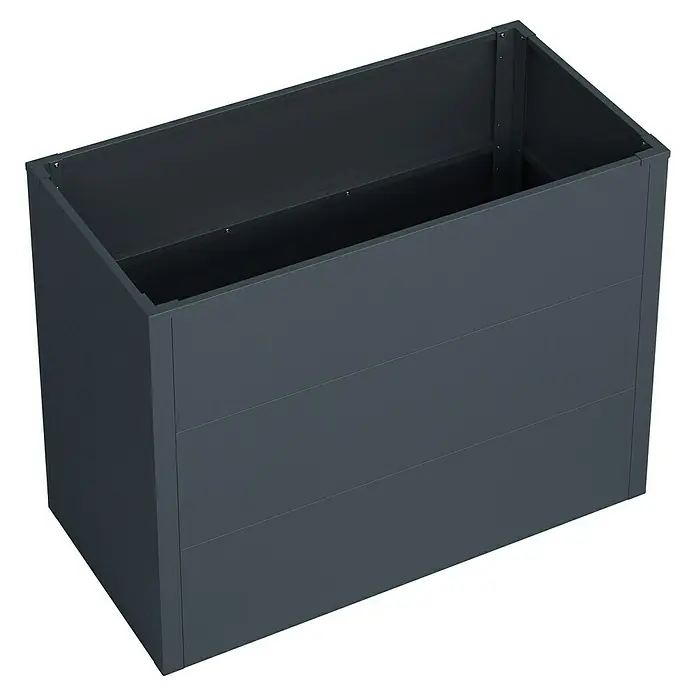 KGT Hochbeet UrbanGrow M - 101 x 51 x 78 cm, Metall, Anthrazit-grau - Dunkelgrauer Pflanzkasten aus Metall, der sich ideal für den Außenbereich eignet und eine moderne Note bietet. Er ist robust und langlebig.