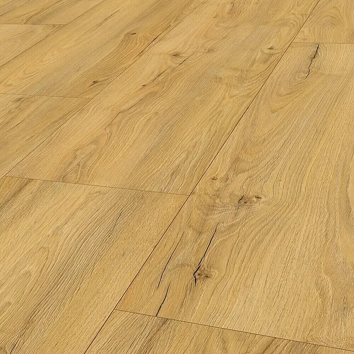 LOGOCLIC Laminat Twenty Five XXL - Oak, Landhausdiele, 1.288 x 330 x 9 mm - Hochwertiger Laminatboden in warmen Holztönen. Das Laminat besticht durch seine authentische Holzoptik und die natürliche Maserung für ein stilvolles Ambiente.