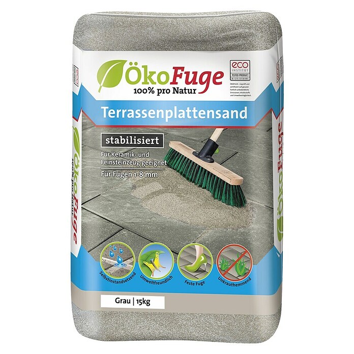 Ökofuge Pesek za fuge za terasne plošče  (15 kg, Siva) | 5712 - Fugensand | FAEA - Gartenbaustoffe | FAE - Gartenbaustoffe | FA - Baustoffe | F - Baustoffe | BAUHAUS